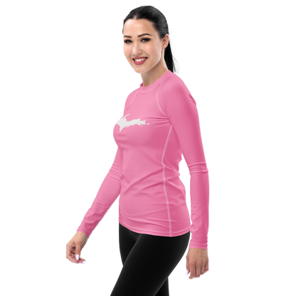 Michigan Upper Peninsula Rash Guard (w/ UP Outline) | Women's - '67 Caddie Pink