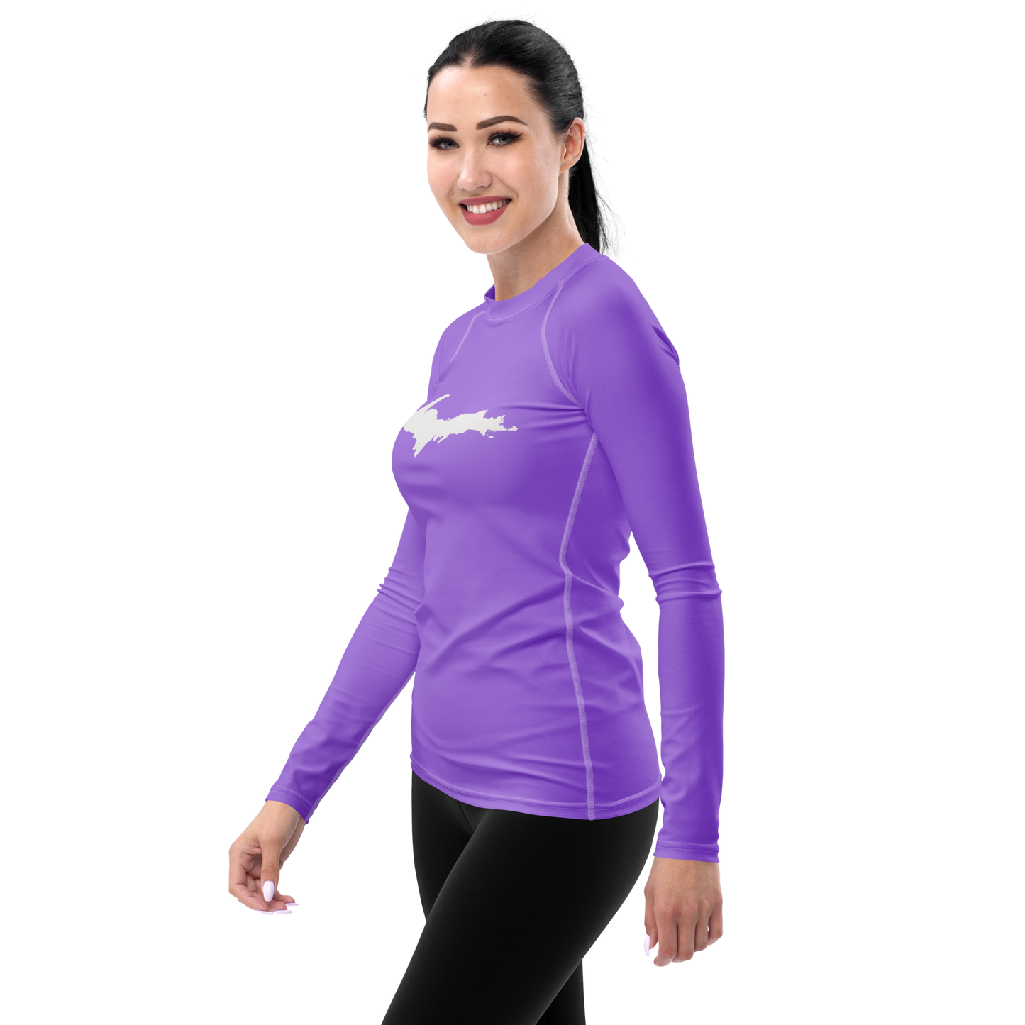 Michigan Upper Peninsula Rash Guard (w/ UP Outline) | Women's - Lavender