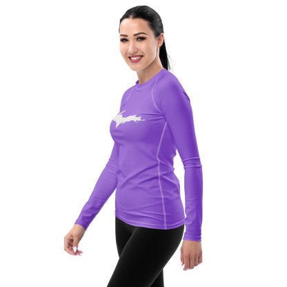 Michigan Upper Peninsula Rash Guard (w/ UP Outline) | Women's - Lavender