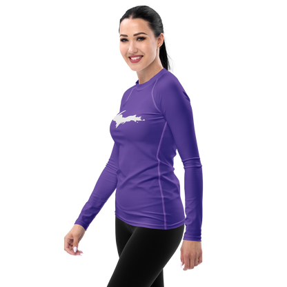 Michigan Upper Peninsula Rash Guard (w/ UP Outline) | Women's - Lake Iris