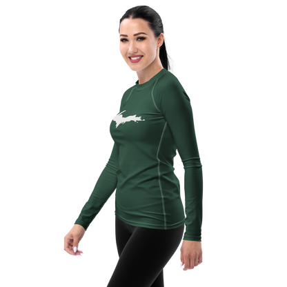 Michigan Upper Peninsula Rash Guard (w/ UP Outline) | Women's - Ginger Ale Green