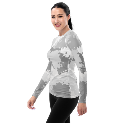 Michigan Upper Peninsula Rash Guard (w/ UP Outline) | Women's - Snow Camo