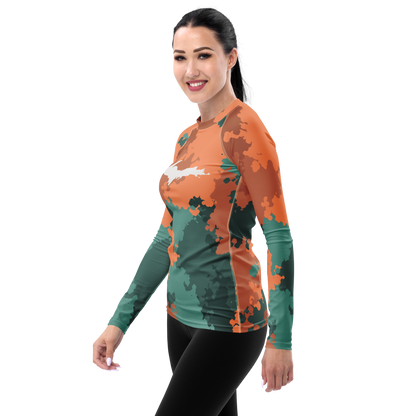 Michigan Upper Peninsula Rash Guard (w/ UP Outline) | Women's - Copper Country Camo