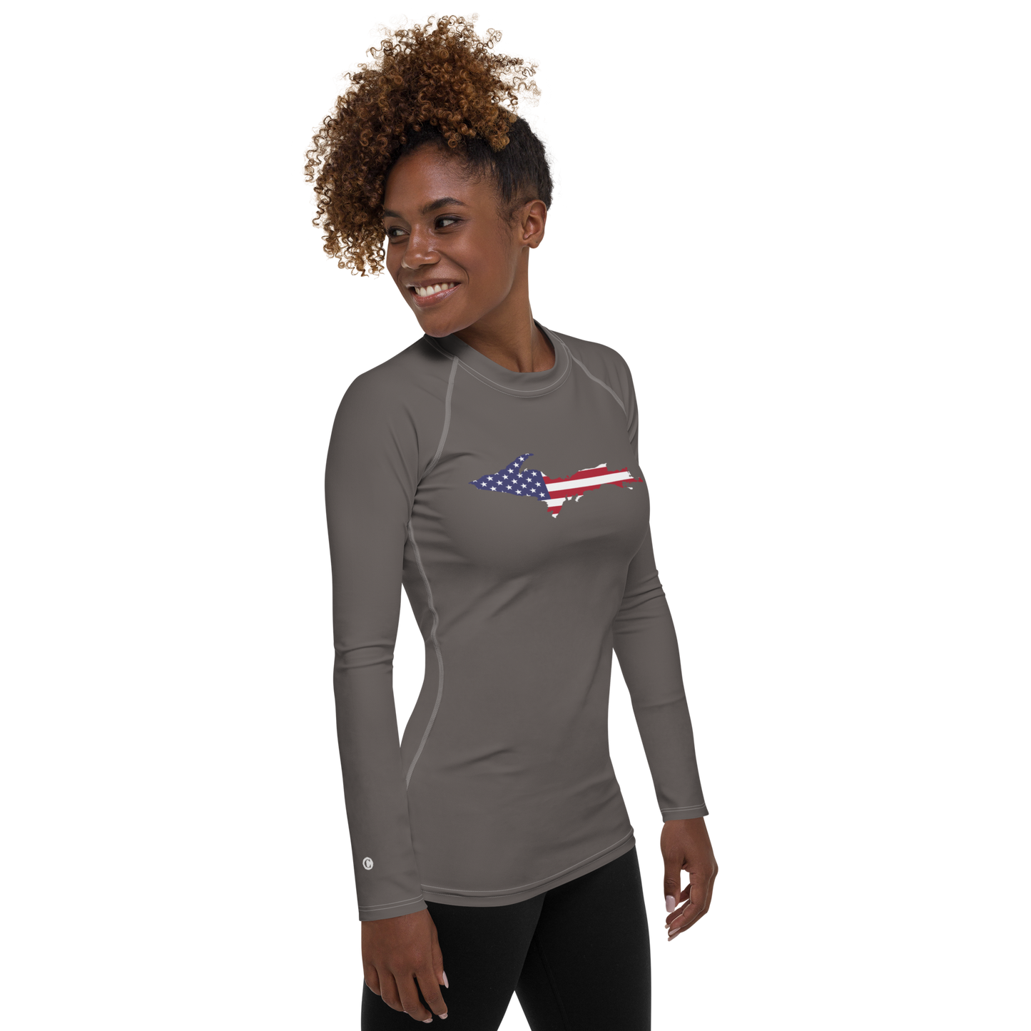 Michigan Upper Peninsula Rash Guard (w/ UP USA Flag) | Women's - Warren Tank Grey