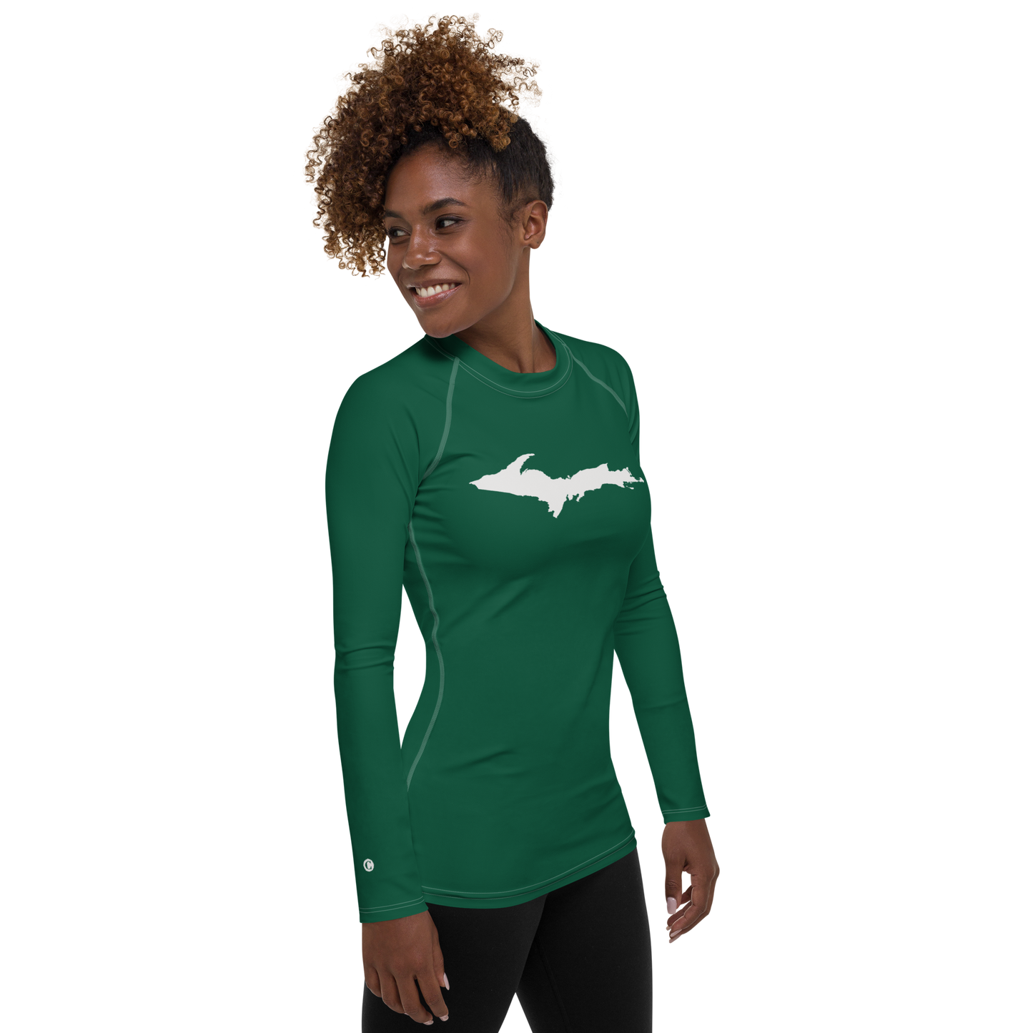 Michigan Upper Peninsula Rash Guard (w/ UP Outline) | Women's - Superior Gold