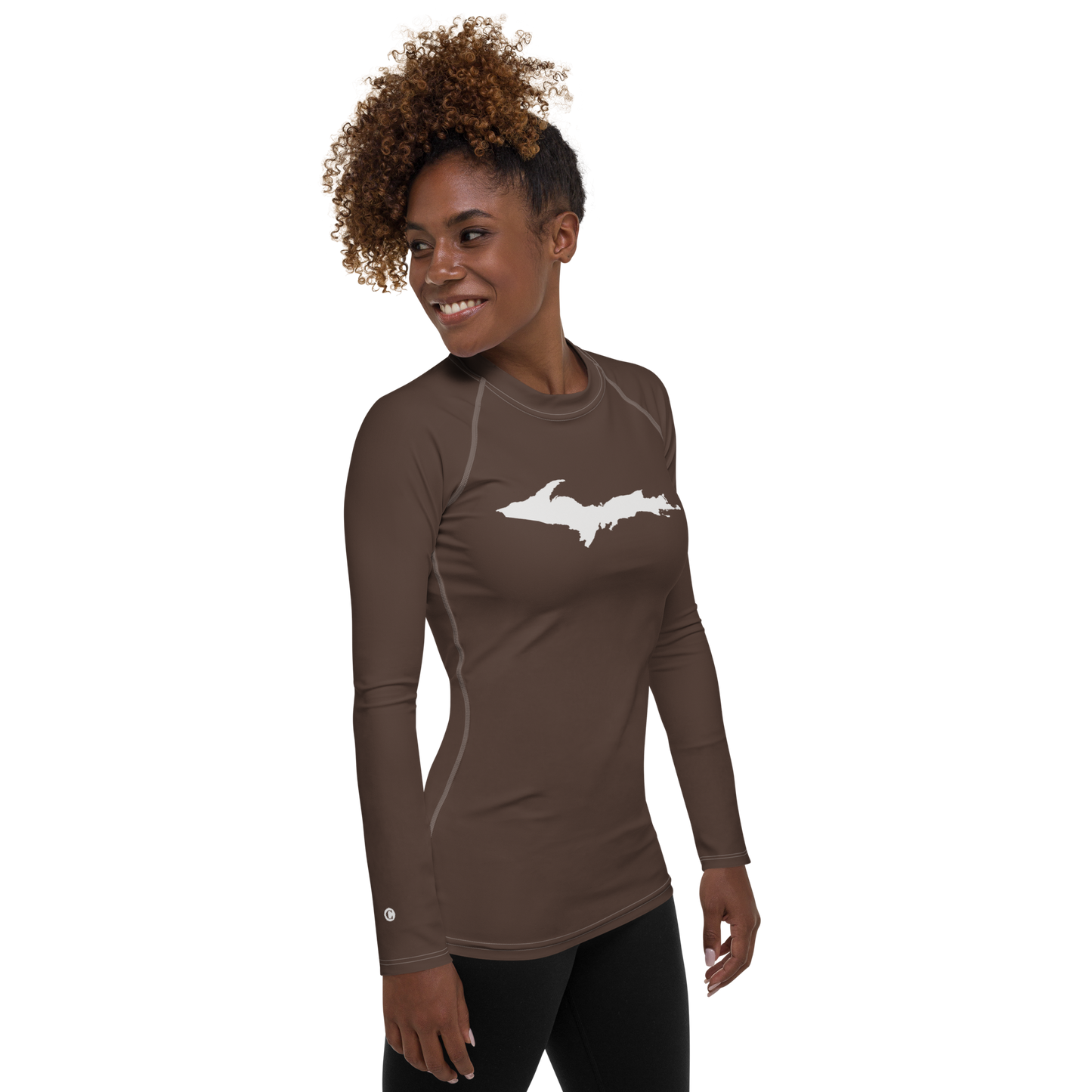 Michigan Upper Peninsula Rash Guard (w/ UP Outline) | Women's - Hickory Color