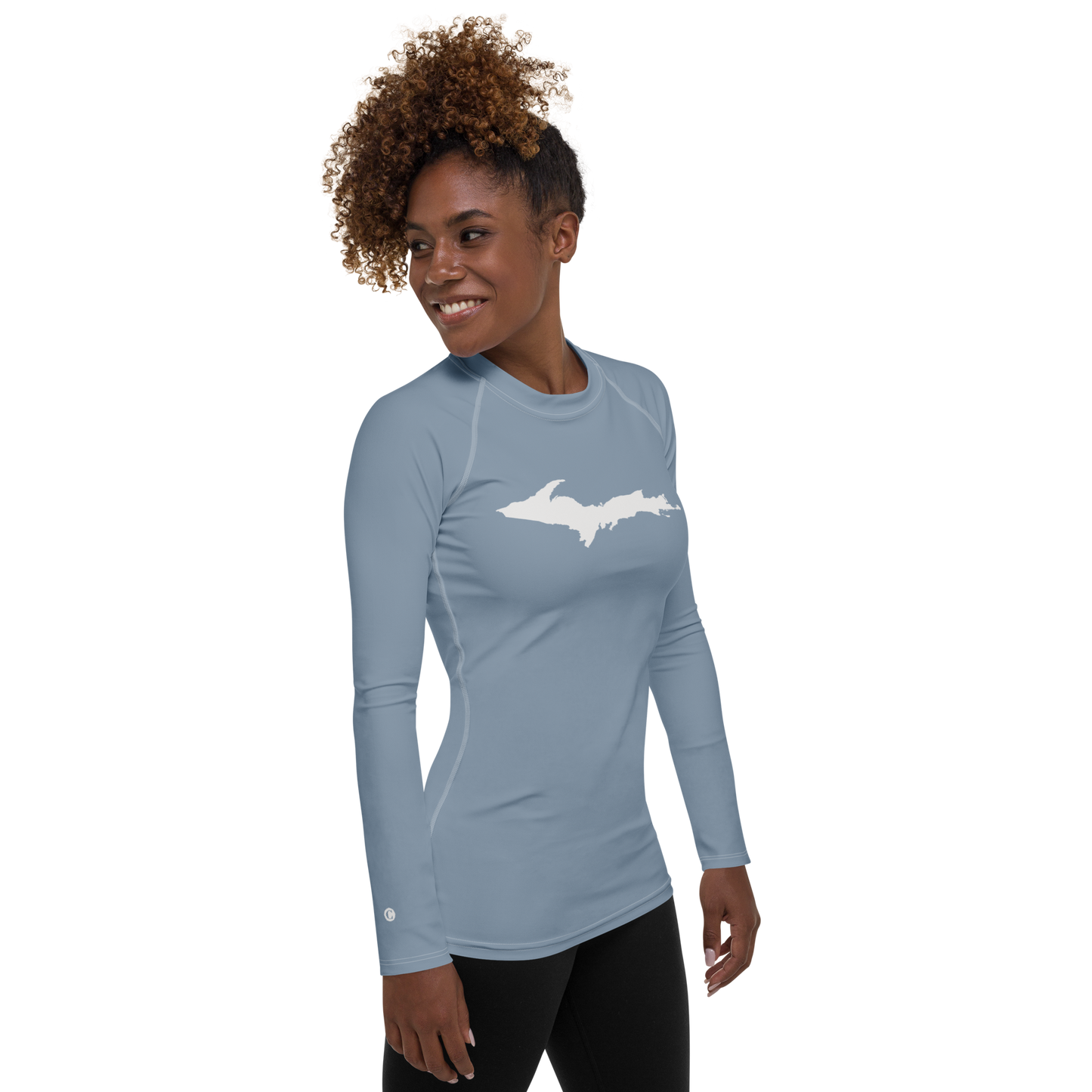 Michigan Upper Peninsula Rash Guard (w/ UP Outline) | Women's - B-24 Grey