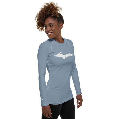 Michigan Upper Peninsula Rash Guard (w/ UP Outline) | Women's - B-24 Grey