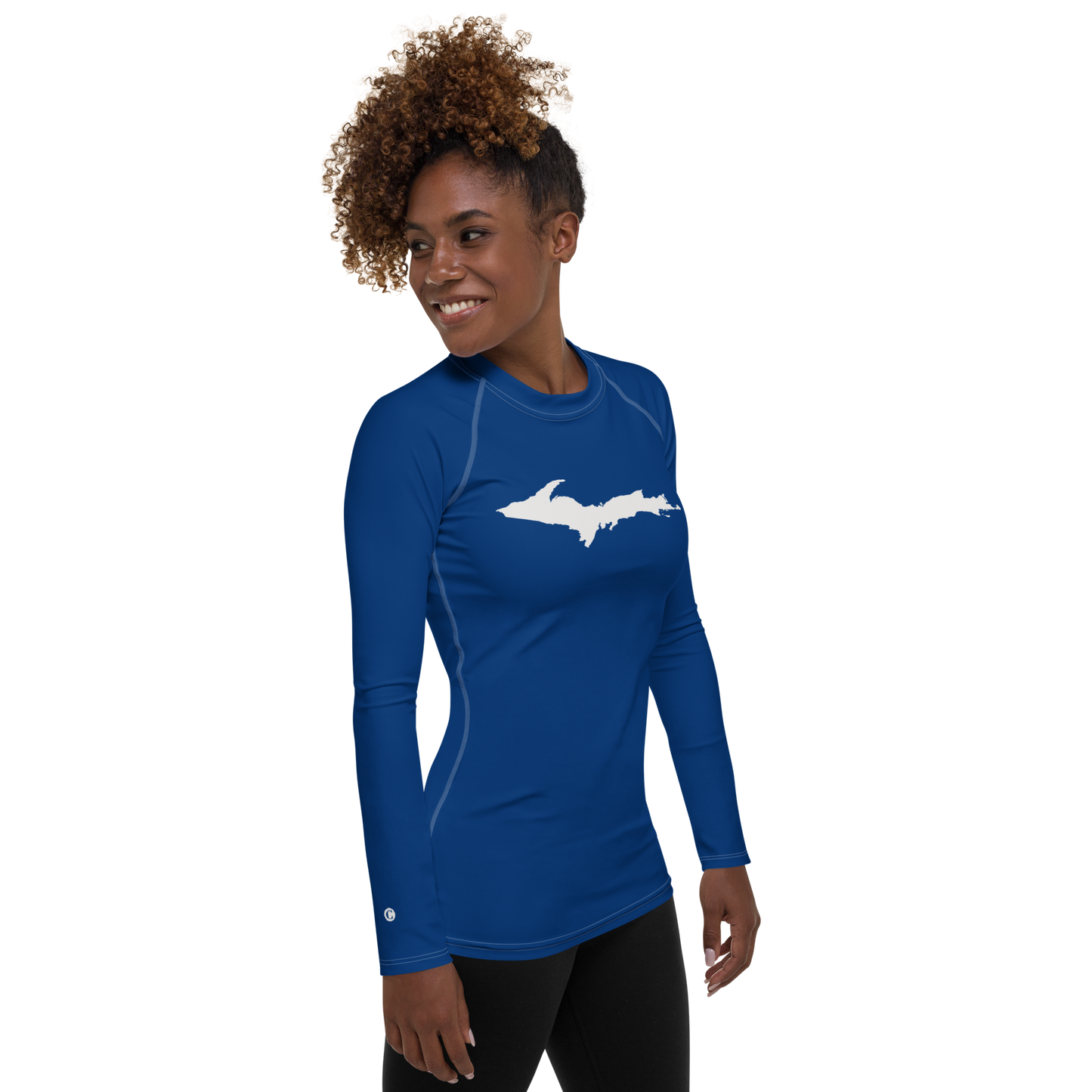 Michigan Upper Peninsula Rash Guard (w/ UP Outline) | Women's - Dearborn Blue