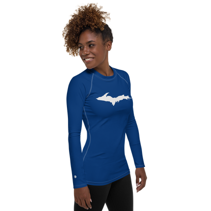 Michigan Upper Peninsula Rash Guard (w/ UP Outline) | Women's - Dearborn Blue