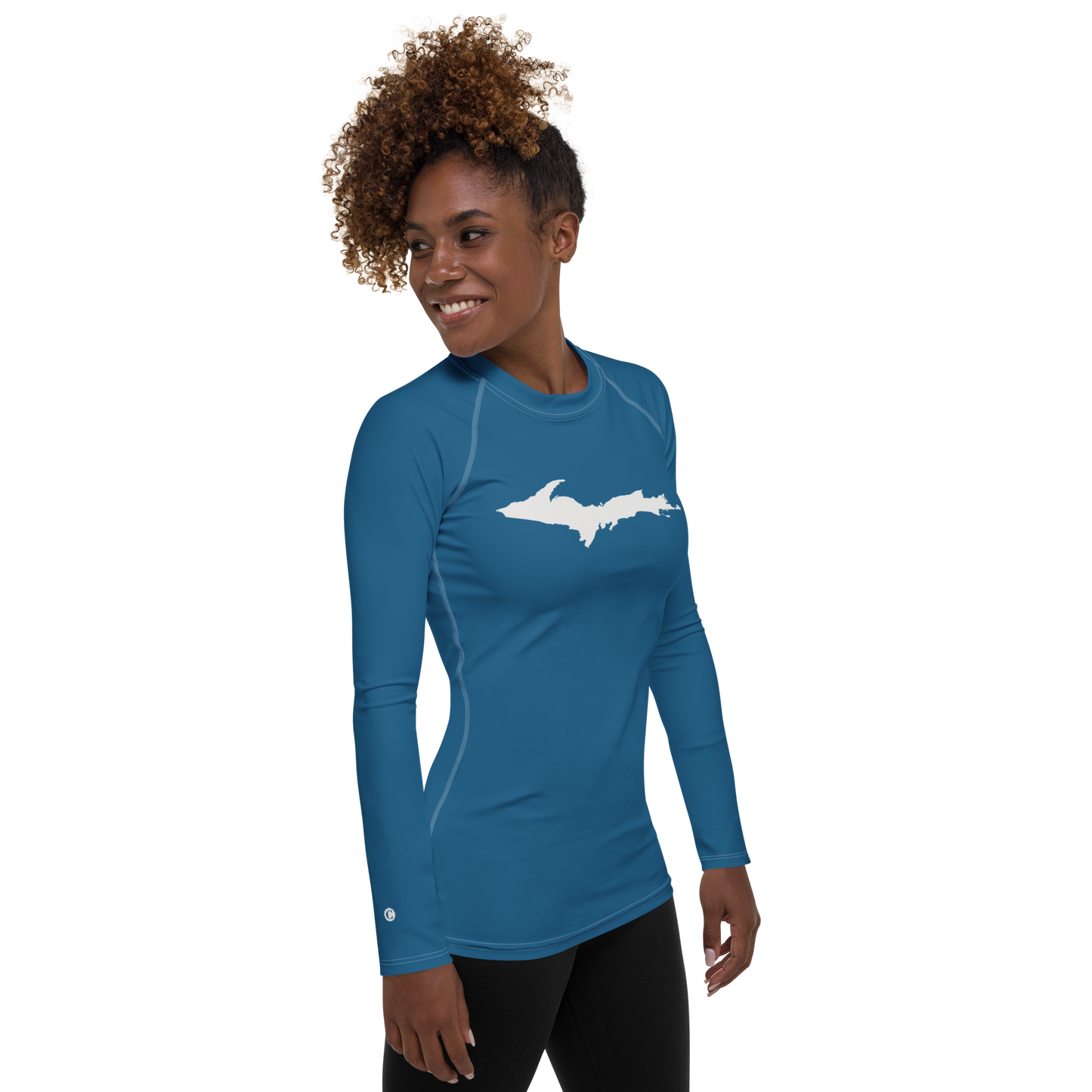 Michigan Upper Peninsula Rash Guard (w/ UP Outline) | Women's - Blueberry