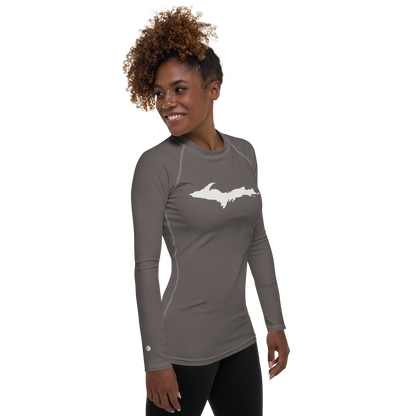 Michigan Upper Peninsula Rash Guard (w/ UP Outline) | Women's - Warren Tank Grey