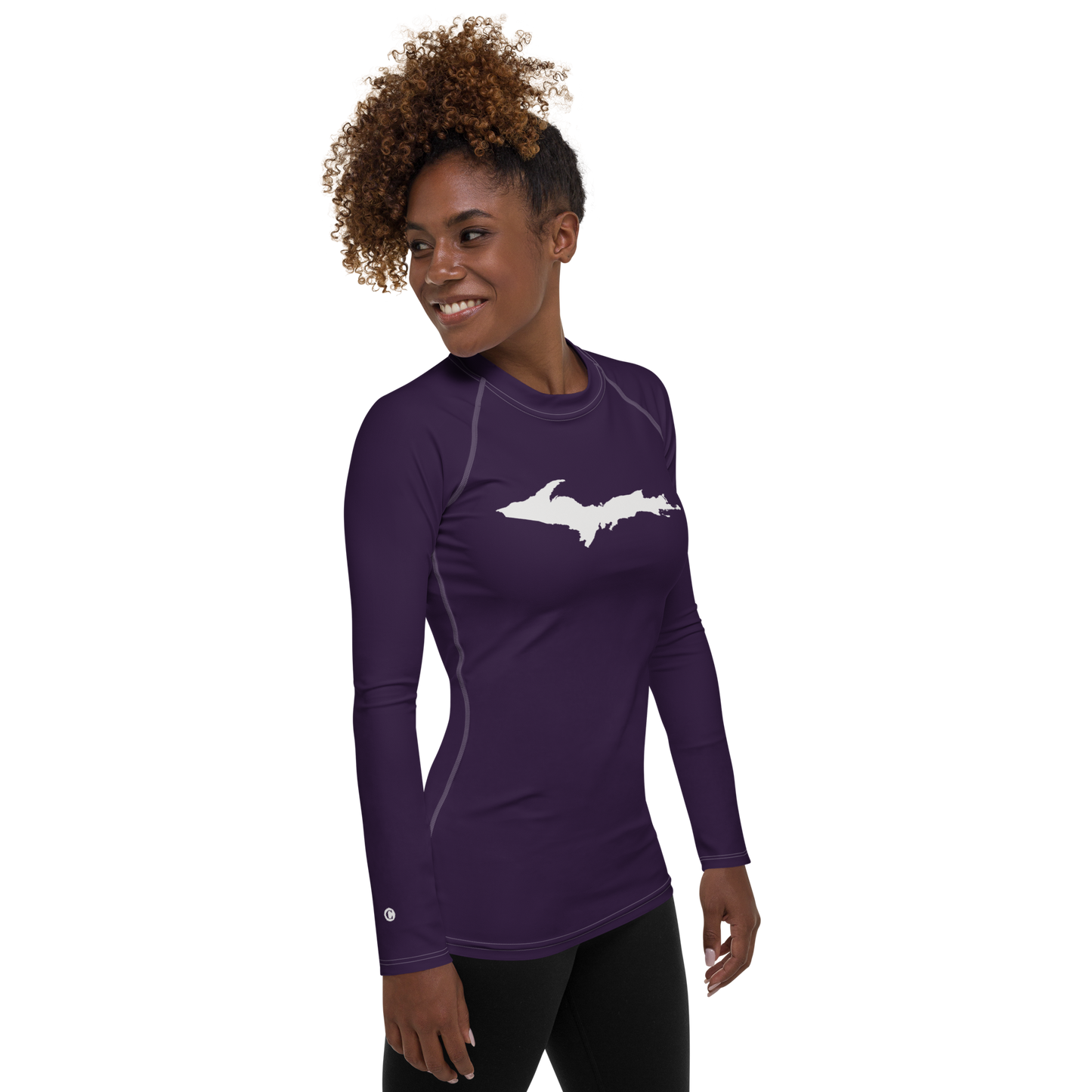 Michigan Upper Peninsula Rash Guard (w/ UP Outline) | Women's - Blackcurrant