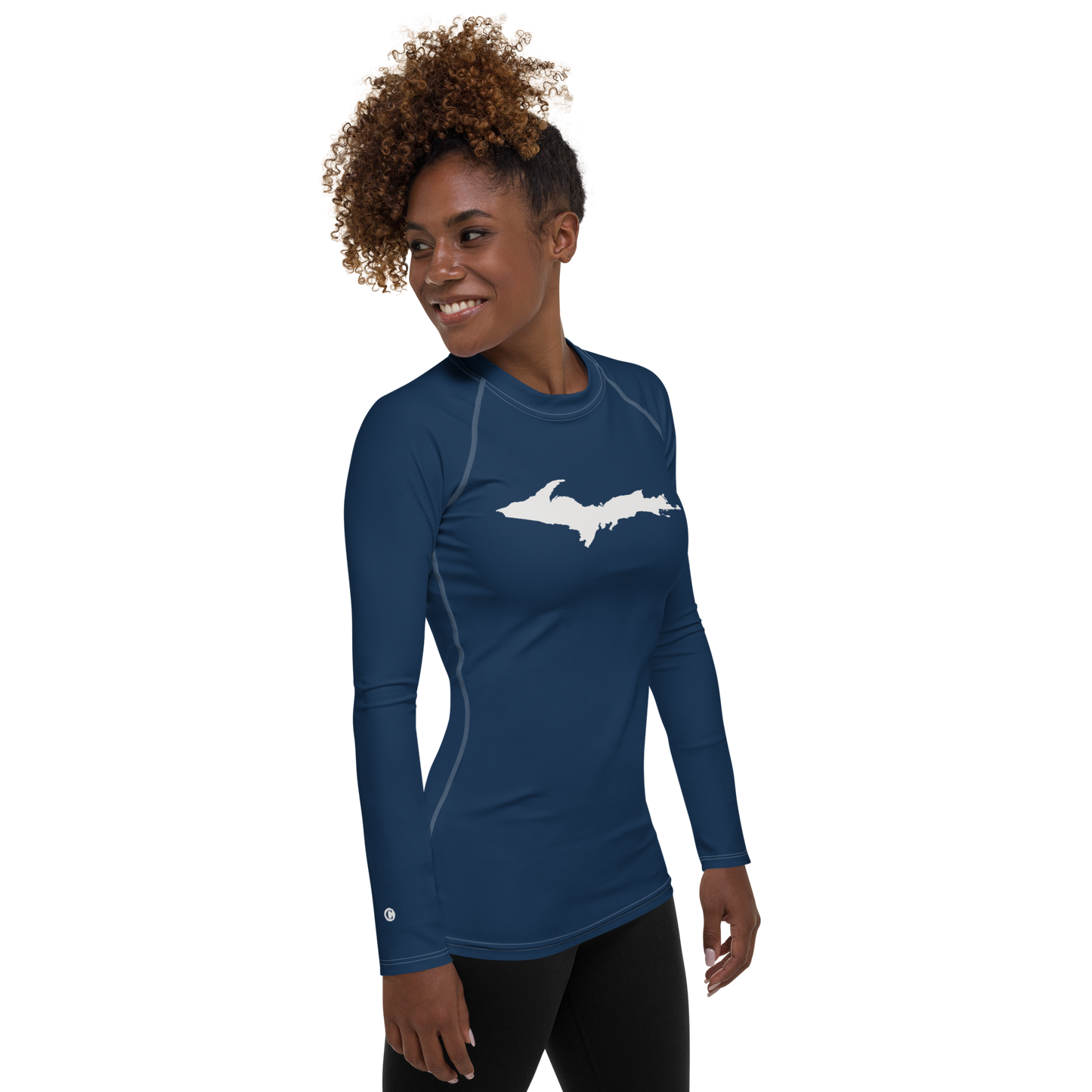 Michigan Upper Peninsula Rash Guard (w/ UP Outline) | Women's - Navy