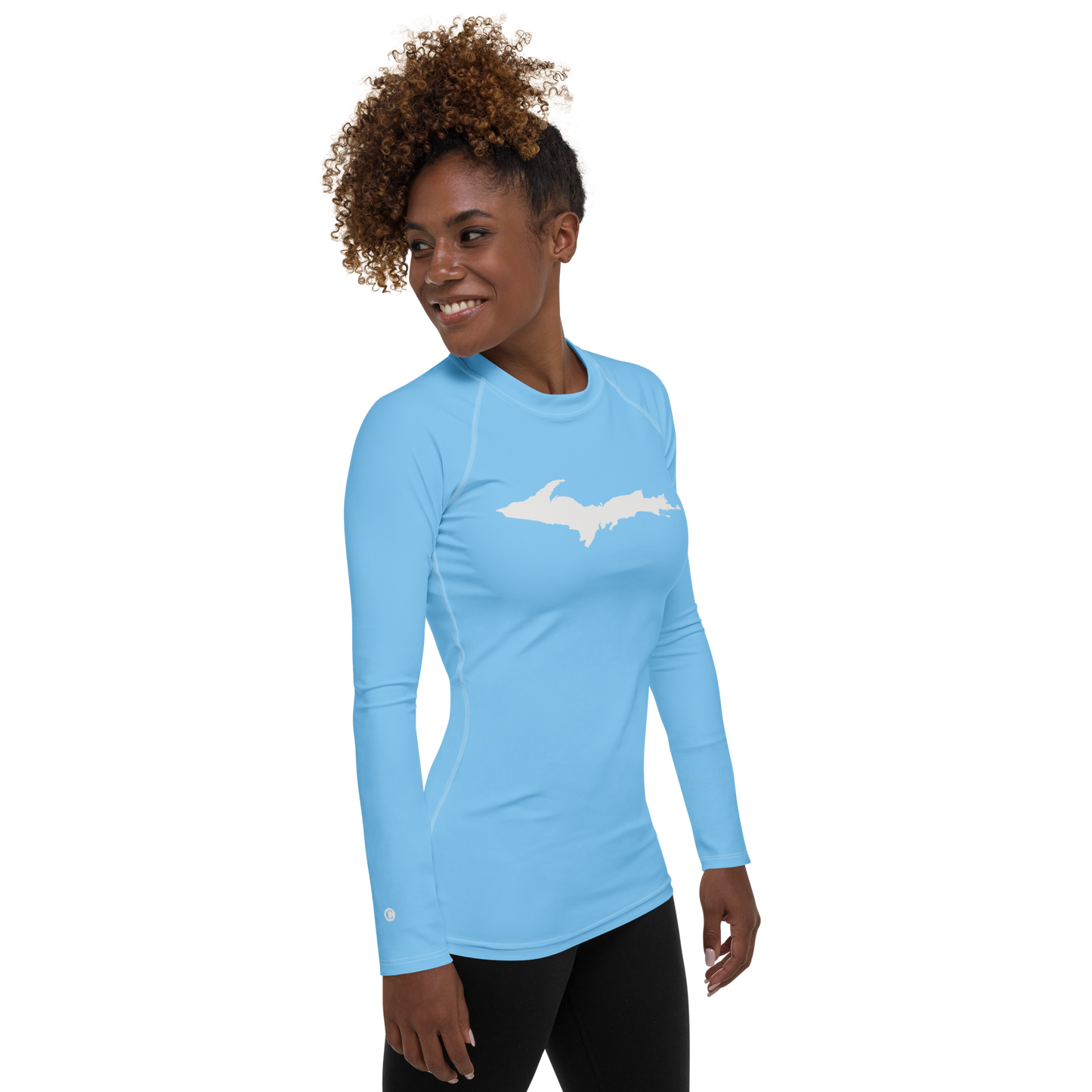 Michigan Upper Peninsula Rash Guard (w/ UP Outline) | Women's - DTW Blue