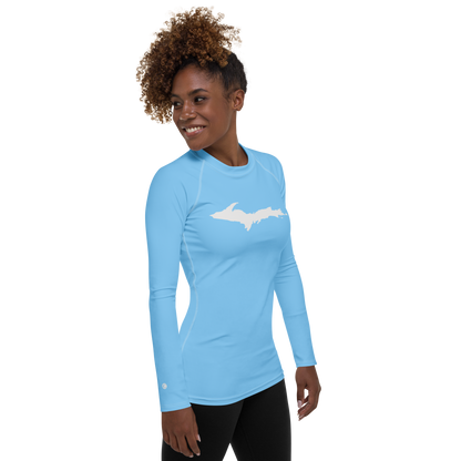 Michigan Upper Peninsula Rash Guard (w/ UP Outline) | Women's - DTW Blue