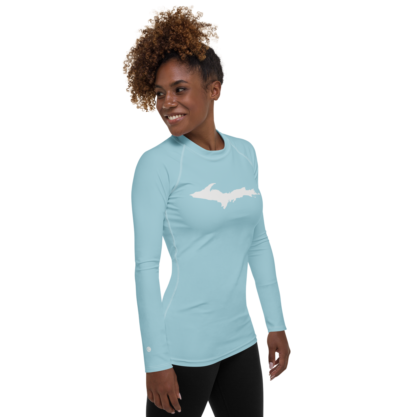 Michigan Upper Peninsula Rash Guard (w/ UP Outline) | Women's - '58 Caddie Blue