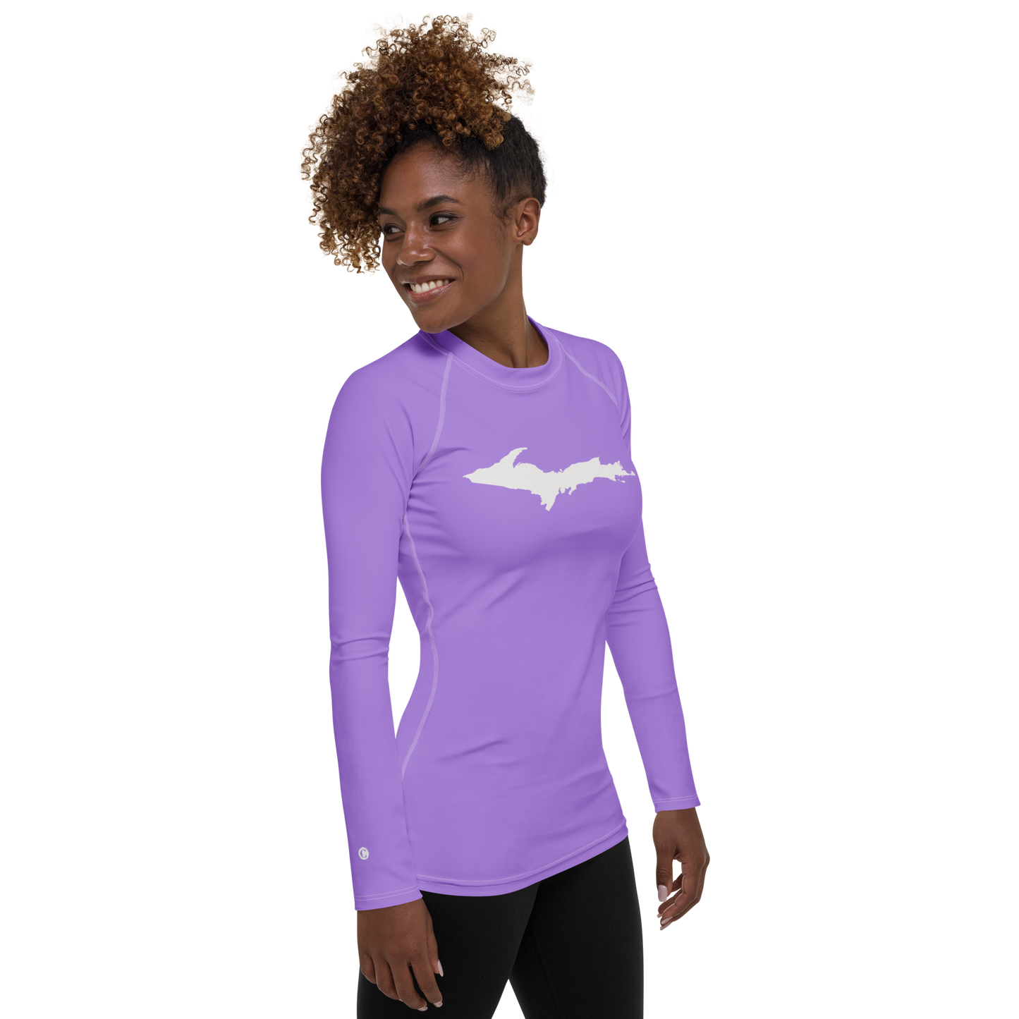 Michigan Upper Peninsula Rash Guard (w/ UP Outline) | Women's - Lavender