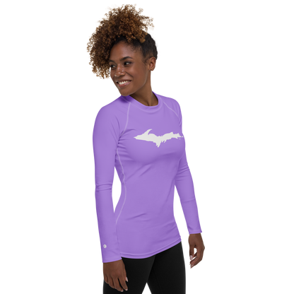 Michigan Upper Peninsula Rash Guard (w/ UP Outline) | Women's - Lavender