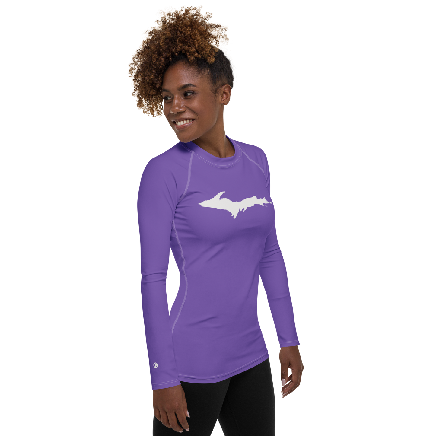 Michigan Upper Peninsula Rash Guard (w/ UP Outline) | Women's - Lake Iris