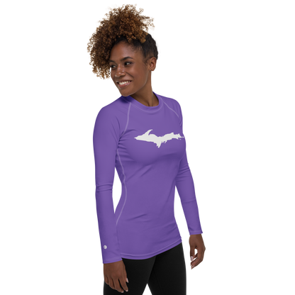 Michigan Upper Peninsula Rash Guard (w/ UP Outline) | Women's - Lake Iris