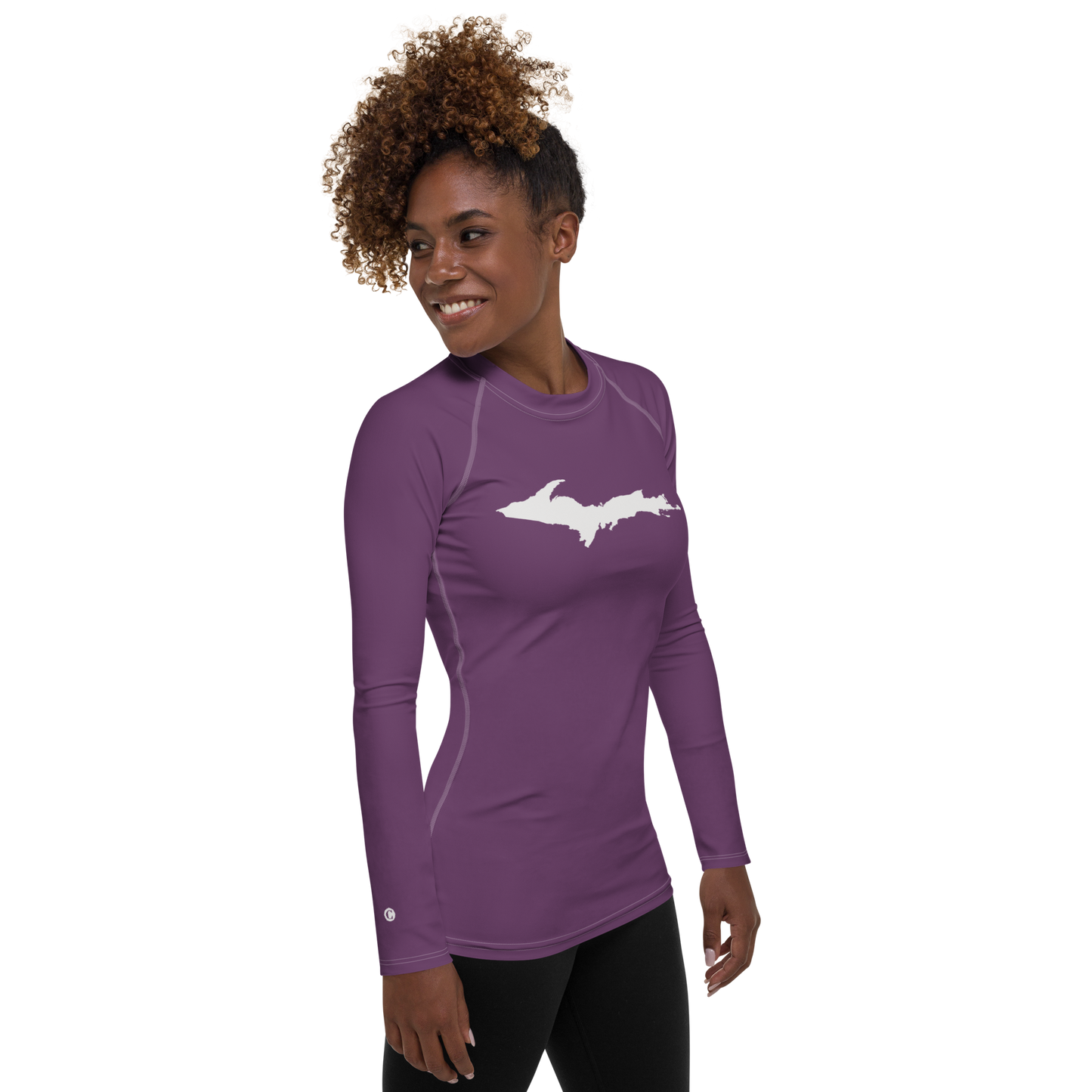 Michigan Upper Peninsula Rash Guard (w/ UP Outline) | Women's - Plum