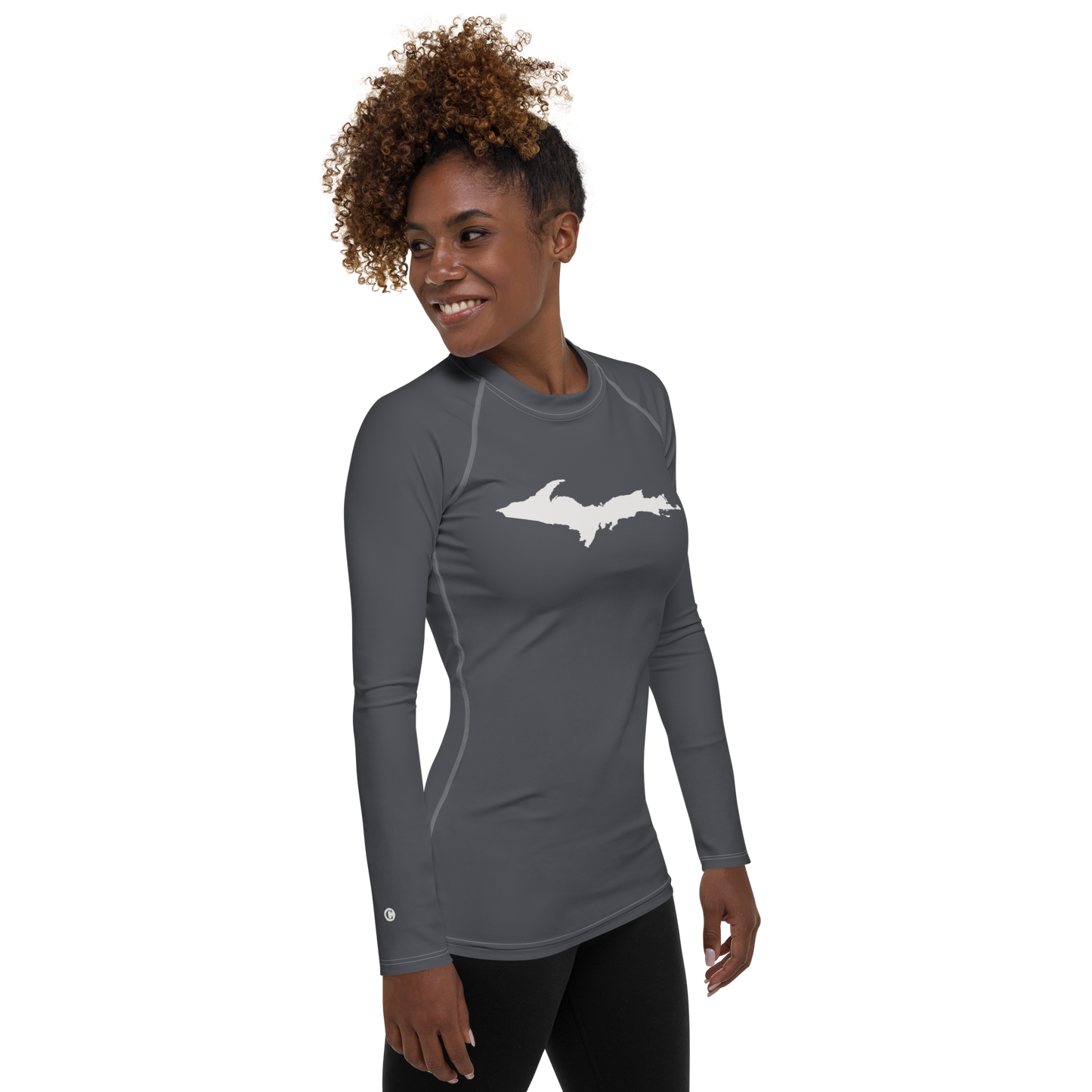 Michigan Upper Peninsula Rash Guard (w/ UP Outline) | Women's - Iron Ore Grey