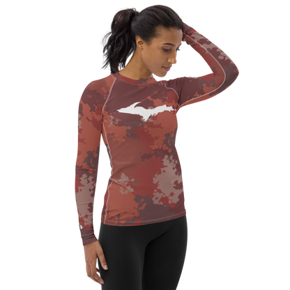 Michigan Upper Peninsula Rash Guard (w/ UP Outline) | Women's - Ore Dock Camo