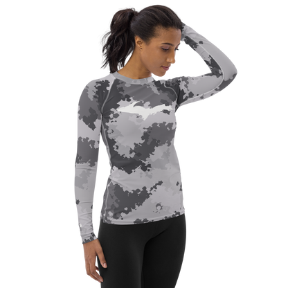 Michigan Upper Peninsula Rash Guard (w/ UP Outline) | Women's - Iron Ore Grey