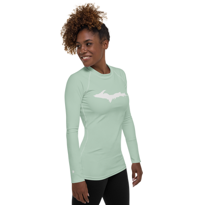 Michigan Upper Peninsula Rash Guard (w/ UP Outline) | Women's - Sea Green