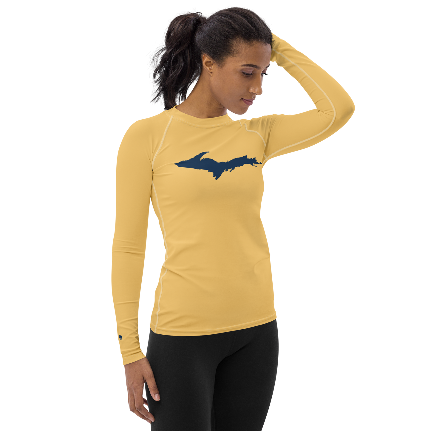 Michigan Upper Peninsula Rash Guard (w/ UP Outline) | Women's - Citrine