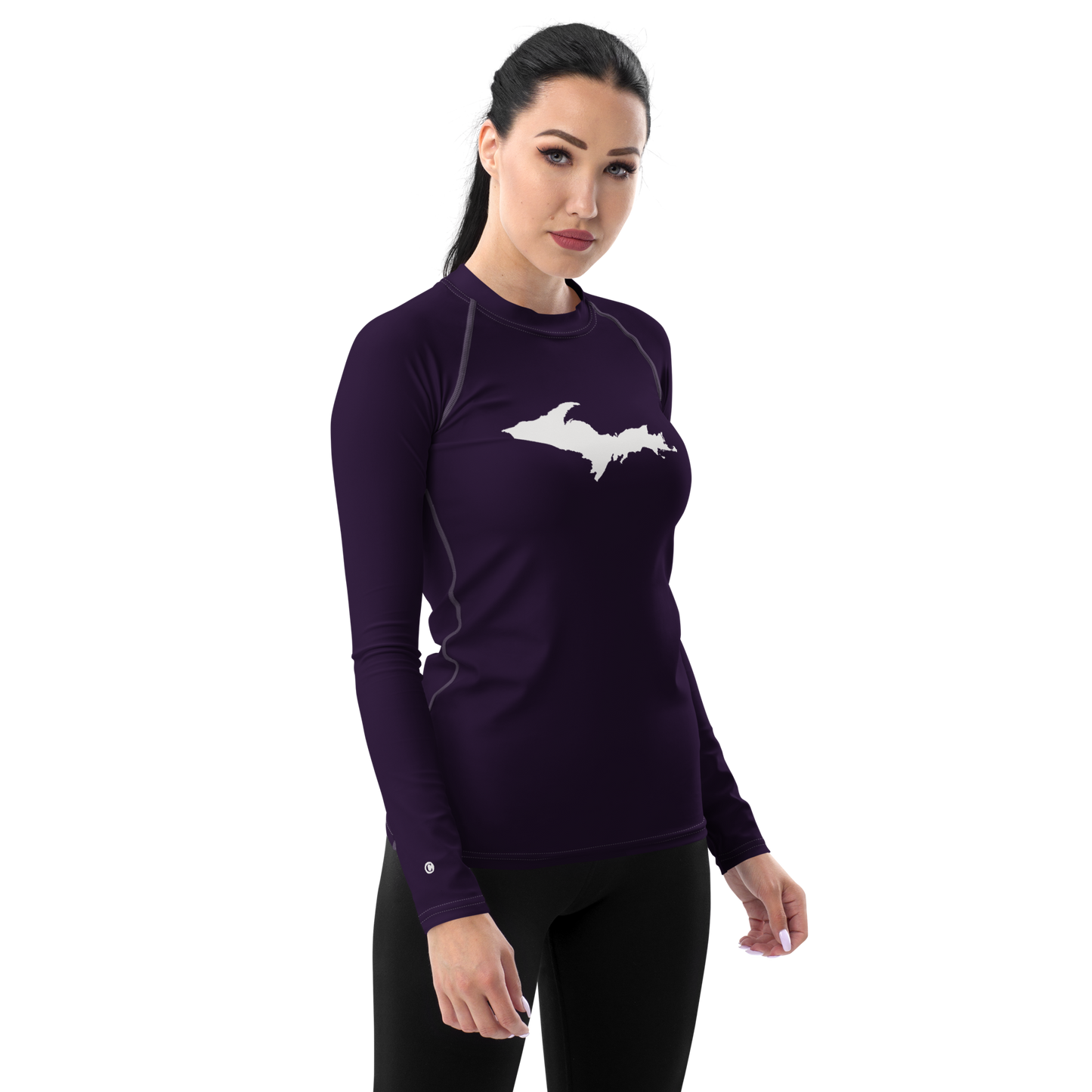 Michigan Upper Peninsula Rash Guard (w/ UP Outline) | Women's - Blackcurrant