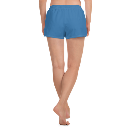 Michigan Upper Peninsula Athletic Shorts (w/ UP USA Flag Outline) | Women's - Lake Superior Blue