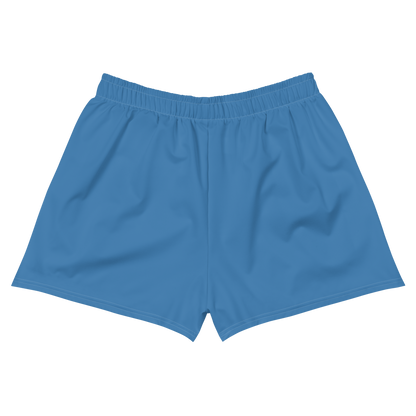 Michigan Upper Peninsula Athletic Shorts (w/ UP USA Flag Outline) | Women's - Lake Superior Blue