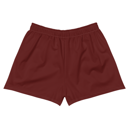 Michigan Upper Peninsula Athletic Shorts (w/ UP USA Flag Outline) | Women's - Cherrywood Color