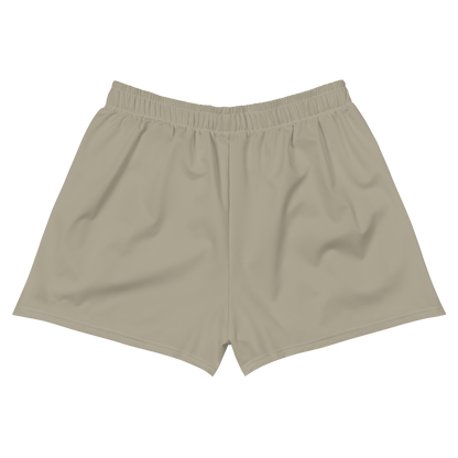 Michigan Upper Peninsula Athletic Shorts (w/ UP USA Flag Outline) | Women's - Petoskey Stone Beige