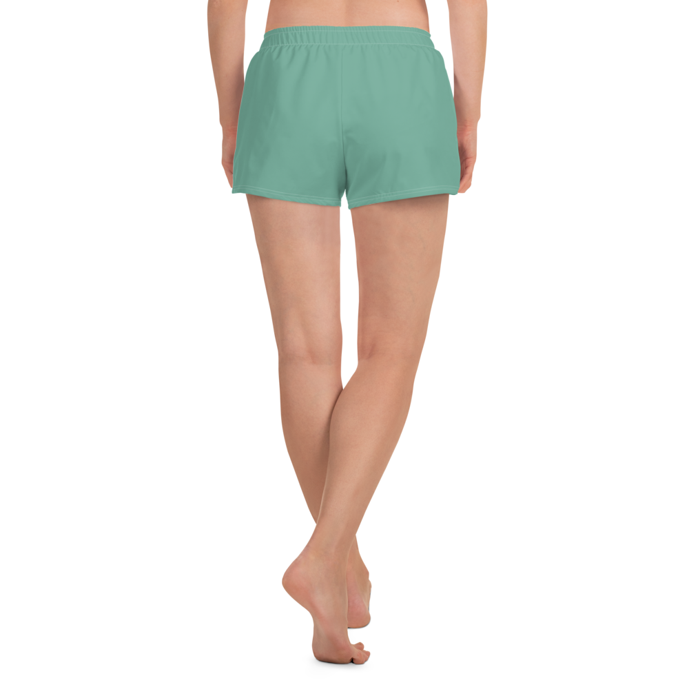 Michigan Upper Peninsula Athletic Shorts (w/ UP USA Flag Outline) | Women's - Metallic Mint Green