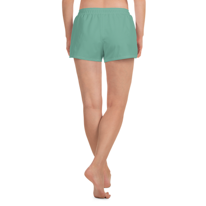 Michigan Upper Peninsula Athletic Shorts (w/ UP USA Flag Outline) | Women's - Metallic Mint Green