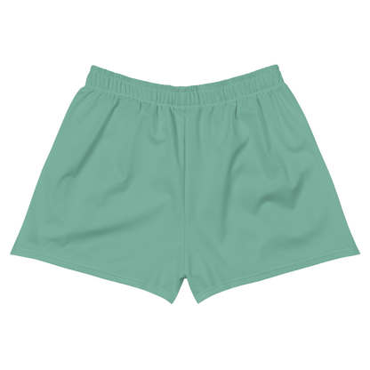 Michigan Upper Peninsula Athletic Shorts (w/ UP USA Flag Outline) | Women's - Metallic Mint Green