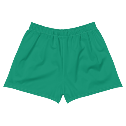 Michigan Upper Peninsula Athletic Shorts (w/ UP USA Flag Outline) | Women's - Emerald Green