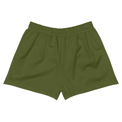 Michigan Upper Peninsula Athletic Shorts (w/ UP USA Flag Outline) | Women's - Army Green