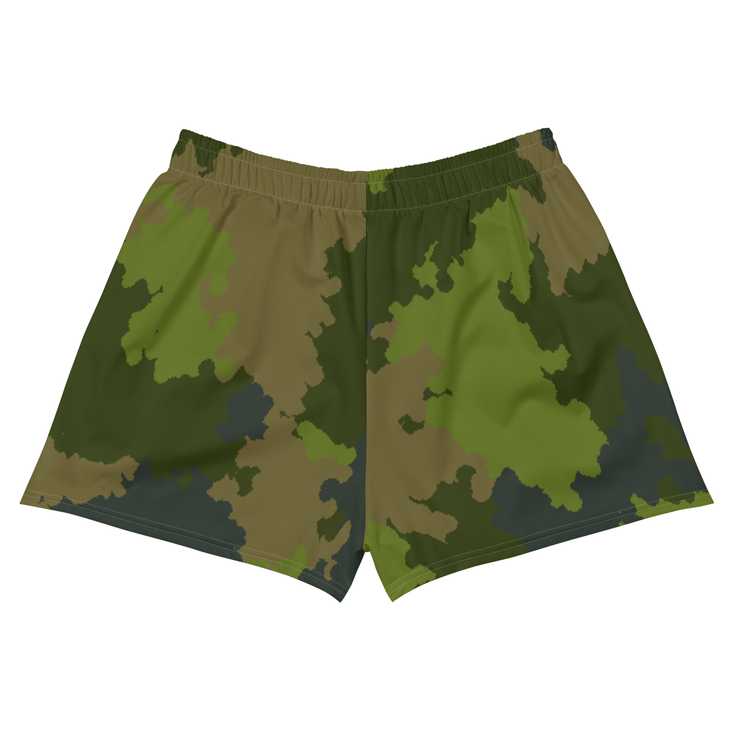 Michigan Upper Peninsula Athletic Shorts (w/ UP USA Flag) | Women's - Woodland Camo