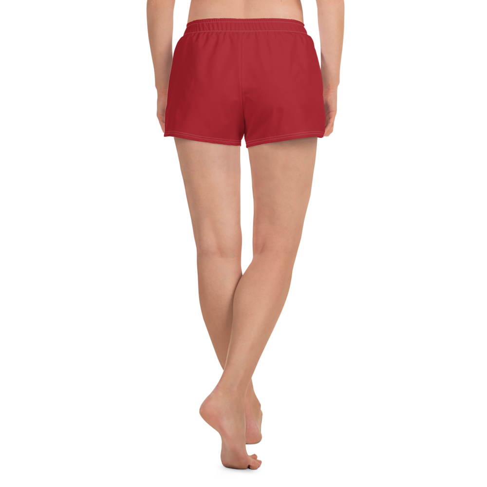 Michigan Upper Peninsula Athletic Shorts (w/ UP USA Flag Outline) | Women's - Thimbleberry Red