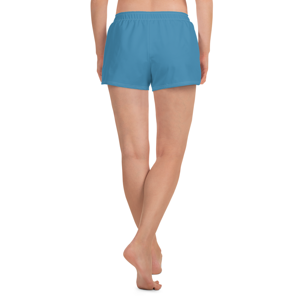 Michigan Upper Peninsula Athletic Shorts (w/ UP Outline) | Women's - Lake Michigan Blue