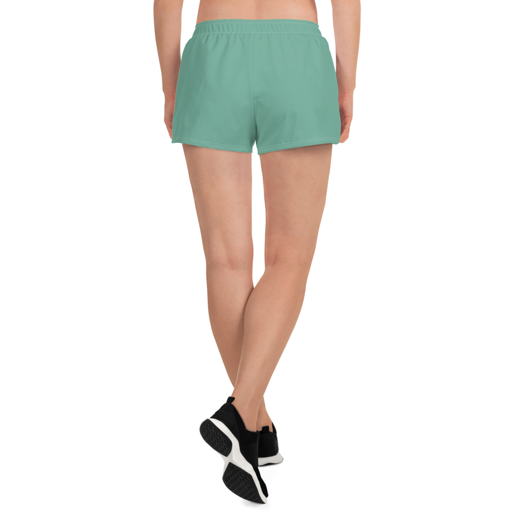 Michigan Upper Peninsula Athletic Shorts (w/ UP Outline) | Women's - Metallic Mint Green