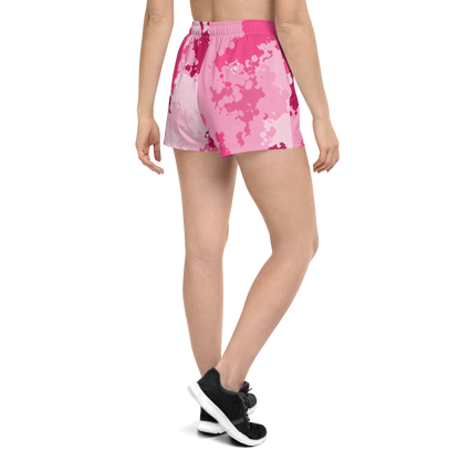 Michigan Upper Peninsula Athletic Shorts (w/ UP Outline) | Women's - Pink Camo