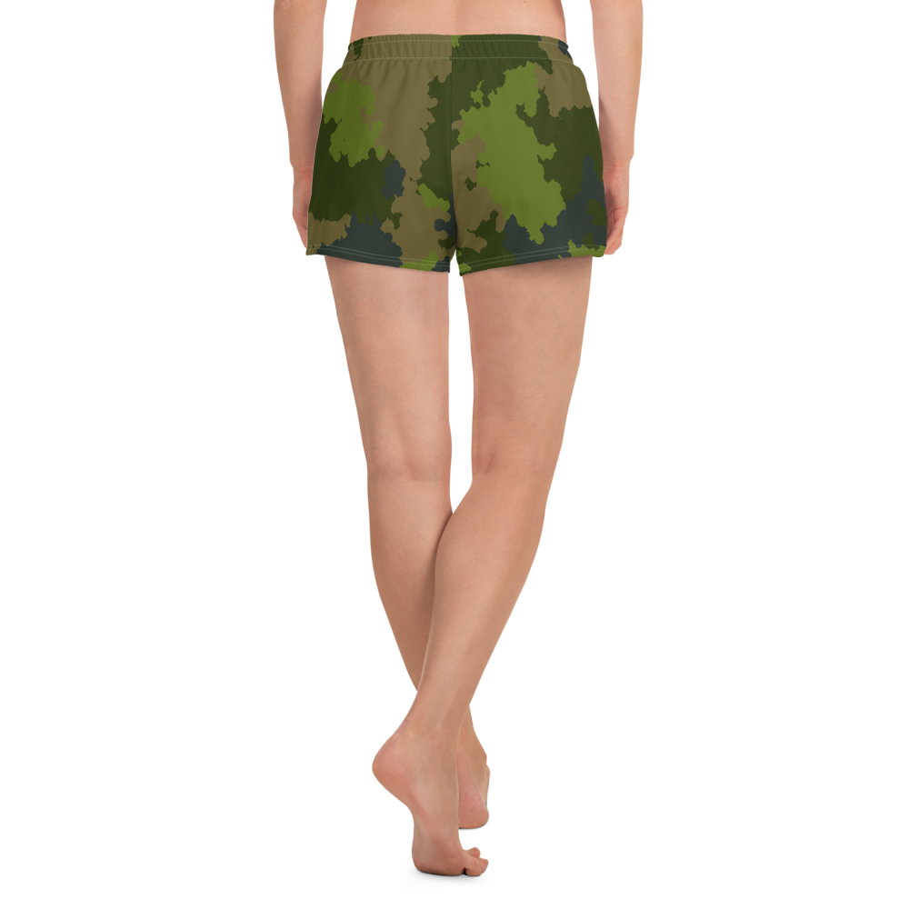 Michigan Upper Peninsula Athletic Shorts (w/ UP Outline) | Women's - Woodland Camo