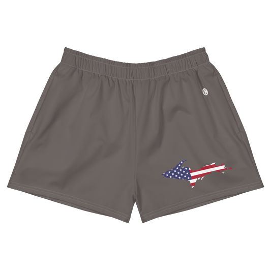 Michigan Upper Peninsula Athletic Shorts (w/ UP USA Flag Outline) | Women's - Warren Tank Grey