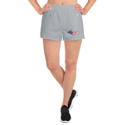 Michigan Upper Peninsula Athletic Shorts (w/ UP USA Flag) | Women's - Silver