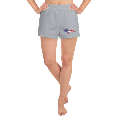 Michigan Upper Peninsula Athletic Shorts (w/ UP USA Flag) | Women's - Silver